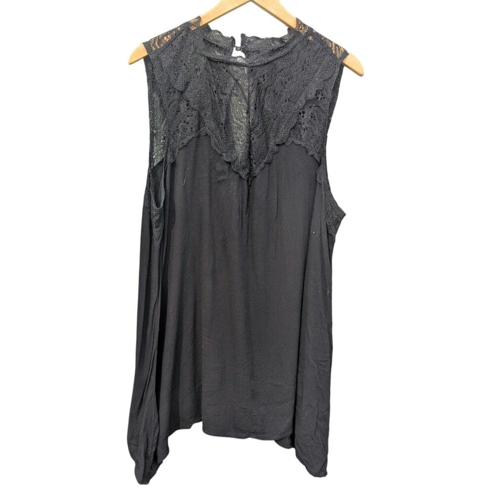 Torrid Lace Yoke Tank Top - Size 2 - Black - Good Condition